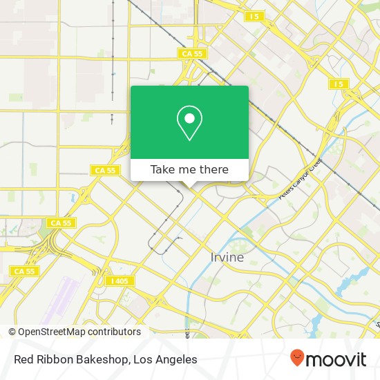 Mapa de Red Ribbon Bakeshop, 2180 Barranca Pkwy Irvine, CA 92606