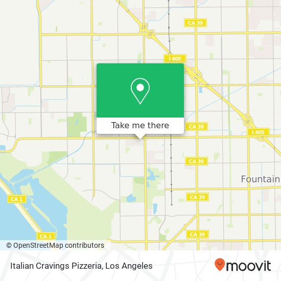 Mapa de Italian Cravings Pizzeria, 6920 Warner Ave Huntington Beach, CA 92647