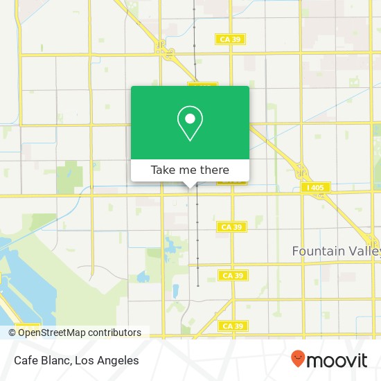 Mapa de Cafe Blanc, 7391 Warner Ave Huntington Beach, CA 92647