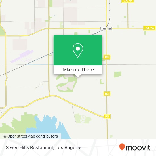 Mapa de Seven Hills Restaurant, 1537 S Lyon Ave Hemet, CA 92543