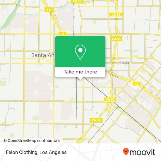 Mapa de Felon Clothing, 1217 E Wakeham Ave Santa Ana, CA 92705