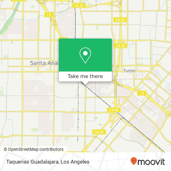 Mapa de Taquerias Guadalajara, 650 S Grand Ave Santa Ana, CA 92705