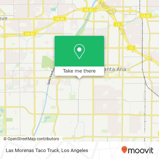 Mapa de Las Morenas Taco Truck, S Raitt St Santa Ana, CA 92703