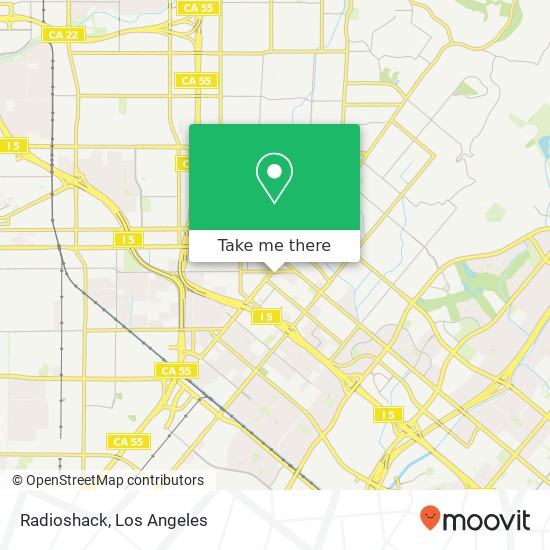 Mapa de Radioshack, 13662 Newport Ave Tustin, CA 92780