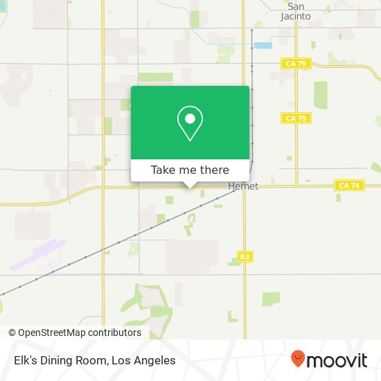 Mapa de Elk's Dining Room, 1305 W Florida Ave Hemet, CA 92543
