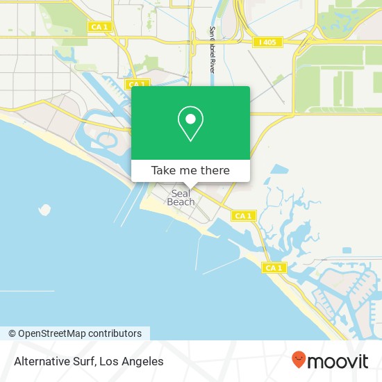 Mapa de Alternative Surf, 330 Main St Seal Beach, CA 90740