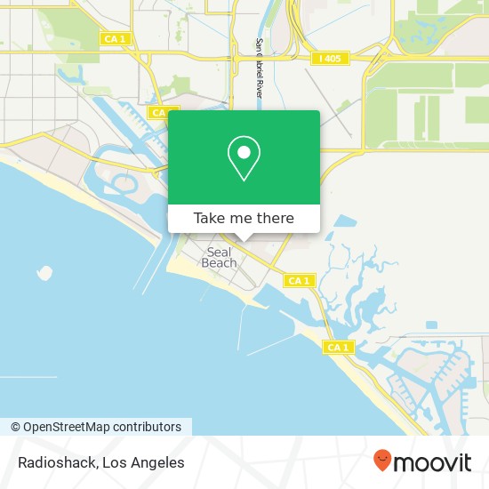 Mapa de Radioshack, 1045 Pacific Coast Hwy Seal Beach, CA 90740