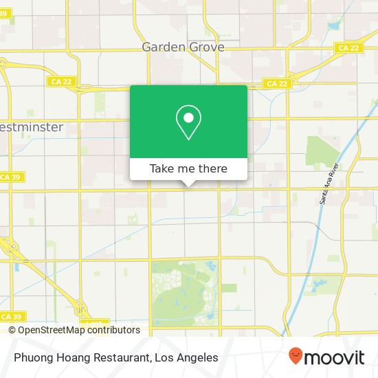 Mapa de Phuong Hoang Restaurant, 10557 Bolsa Ave Garden Grove, CA 92843