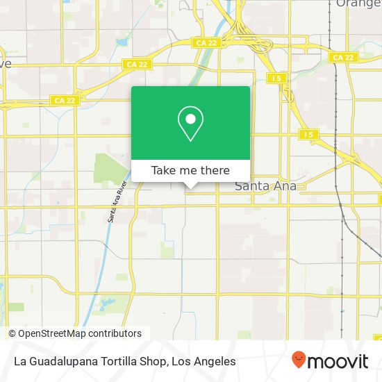 Mapa de La Guadalupana Tortilla Shop, 1706 W 5th St Santa Ana, CA 92703