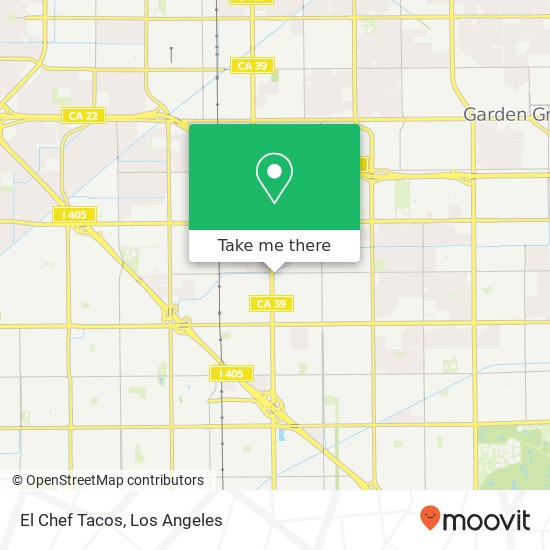 Mapa de El Chef Tacos, 14502 Beach Blvd Westminster, CA 92683