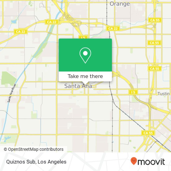 Mapa de Quiznos Sub, 200 W Santa Ana Blvd Santa Ana, CA 92701