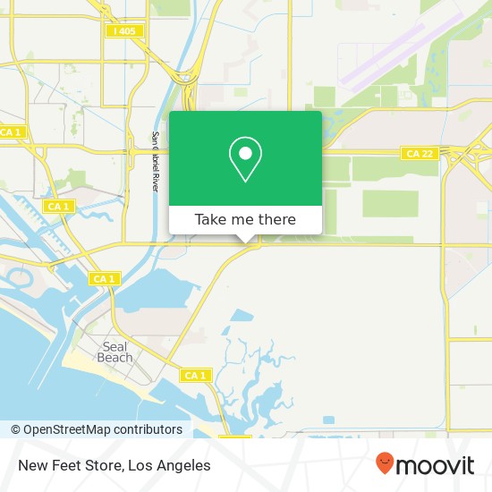 Mapa de New Feet Store, 2926 Westminster Ave Seal Beach, CA 90740
