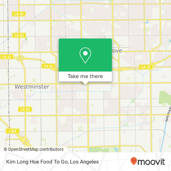 Mapa de Kim Long Hue Food To Go, 9906 Westminster Ave Garden Grove, CA 92844