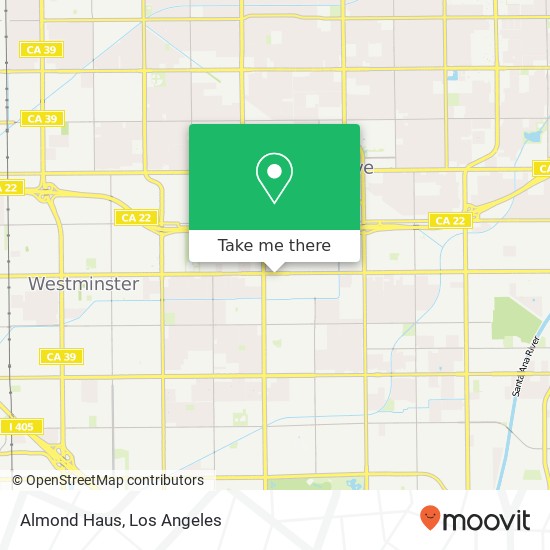 Mapa de Almond Haus, 10100 Westminster Ave Garden Grove, CA 92843