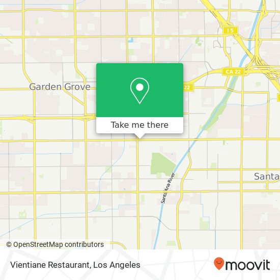 Mapa de Vientiane Restaurant, 3710 Westminster Ave Santa Ana, CA 92703