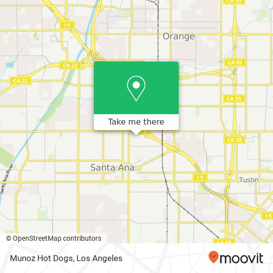 Mapa de Munoz Hot Dogs, 1515 N Spurgeon St Santa Ana, CA 92701
