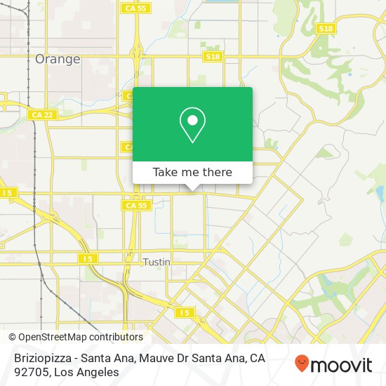 Mapa de Briziopizza - Santa Ana, Mauve Dr Santa Ana, CA 92705