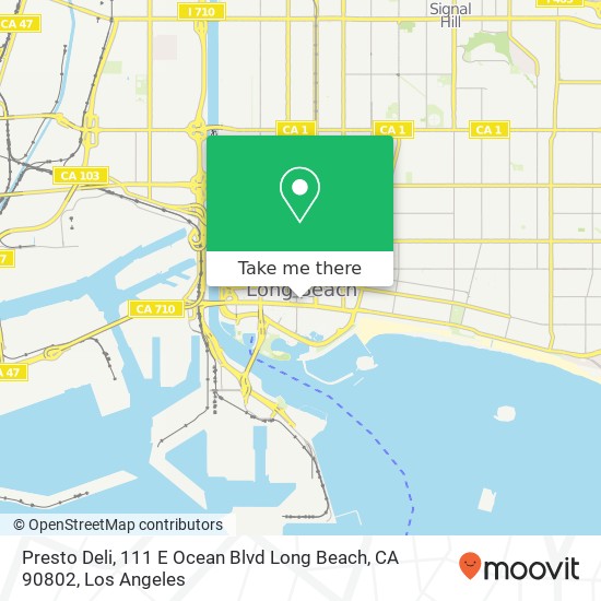 Mapa de Presto Deli, 111 E Ocean Blvd Long Beach, CA 90802