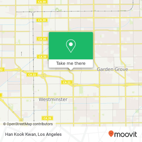 Mapa de Han Kook Kwan, 9050 Garden Grove Blvd Garden Grove, CA 92844
