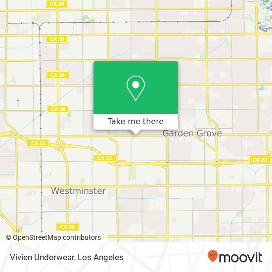 Mapa de Vivien Underwear, 9580 Garden Grove Blvd Garden Grove, CA 92844