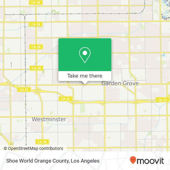 Mapa de Shoe World Orange County, 9580 Garden Grove Blvd Garden Grove, CA 92844