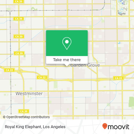 Mapa de Royal King Elephant, 9924 Garden Grove Blvd Garden Grove, CA 92844