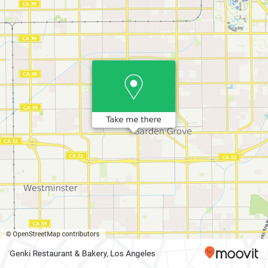 Mapa de Genki Restaurant & Bakery, 10130 Garden Grove Blvd Garden Grove, CA 92844