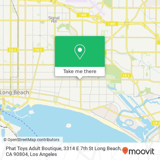 Mapa de Phat Toys Adult Boutique, 3314 E 7th St Long Beach, CA 90804
