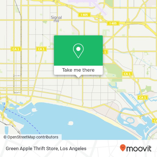 Mapa de Green Apple Thrift Store, 3134 E 7th St Long Beach, CA 90804