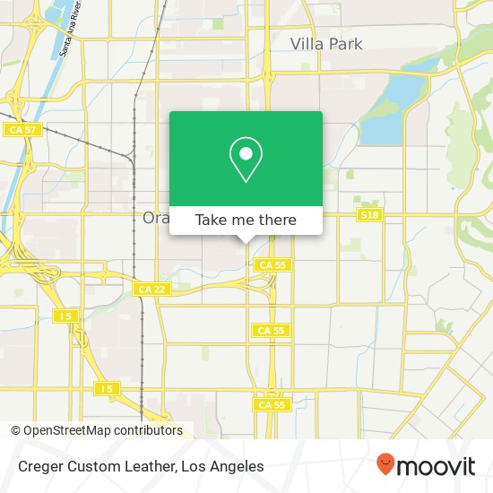 Mapa de Creger Custom Leather, 364 S Tustin St Orange, CA 92866