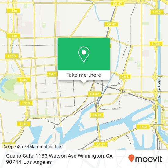 Mapa de Guario Cafe, 1133 Watson Ave Wilmington, CA 90744