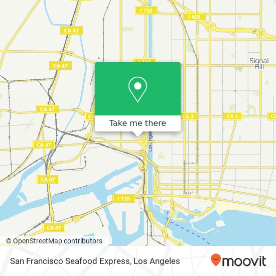 Mapa de San Francisco Seafood Express, 1320 W 14th St Long Beach, CA 90813