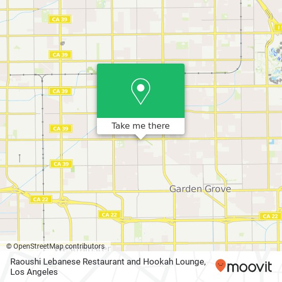 Raoushi Lebanese Restaurant and Hookah Lounge, 9562 Chapman Ave Garden Grove, CA 92841 map