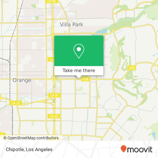 Mapa de Chipotle, 3440 E Chapman Ave Orange, CA 92869