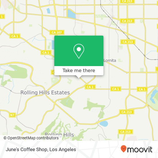 Mapa de June's Coffee Shop, 2880 Pacific Coast Hwy Torrance, CA 90505