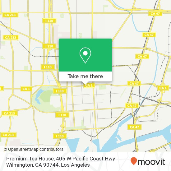 Mapa de Premium Tea House, 405 W Pacific Coast Hwy Wilmington, CA 90744