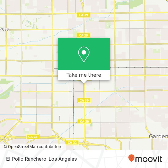 Mapa de El Pollo Ranchero, 11241 Beach Blvd Stanton, CA 90680