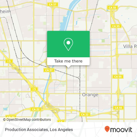 Mapa de Production Associates, 1206 W Collins Ave Orange, CA 92867