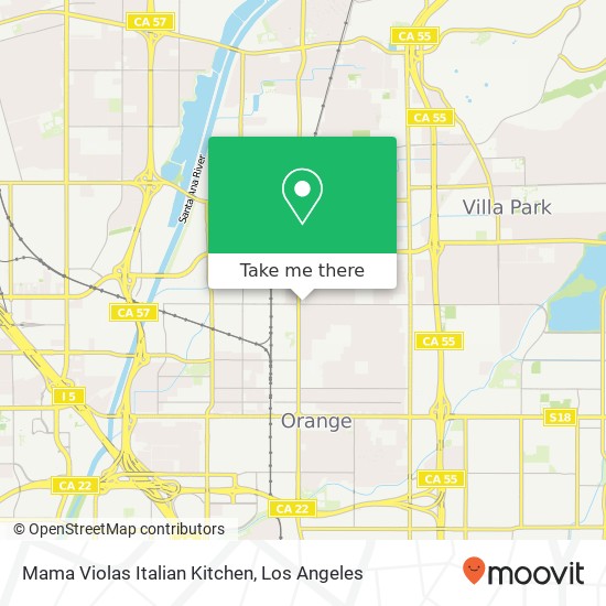 Mapa de Mama Violas Italian Kitchen, 129 E Collins Ave Orange, CA 92867