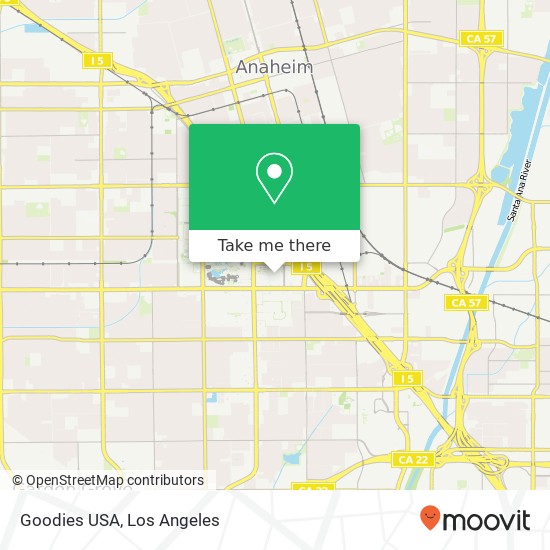 Mapa de Goodies USA, 321 W Katella Ave Anaheim, CA 92802