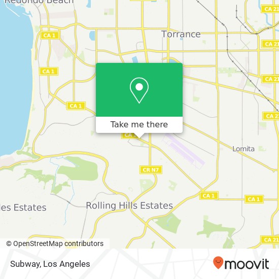 Mapa de Subway, 3902 Pacific Coast Hwy Torrance, CA 90505