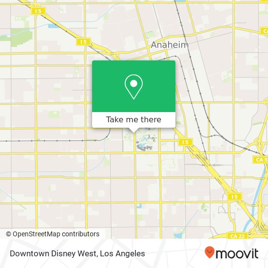 Mapa de Downtown Disney West, 1565 S Disneyland Dr Anaheim, CA 92802