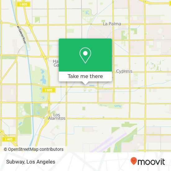 Mapa de Subway, 4045 Ball Rd Cypress, CA 90630