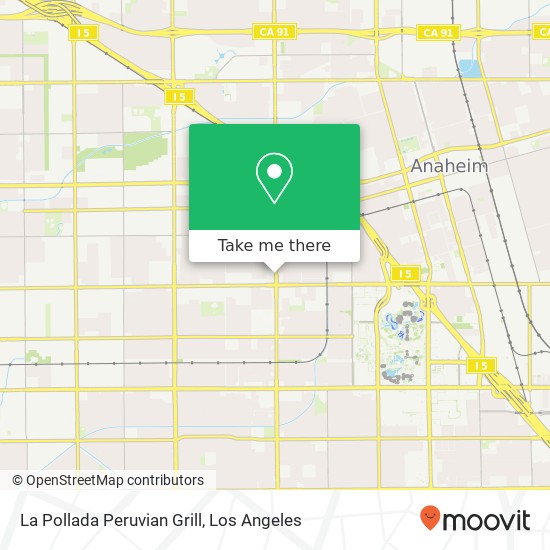 Mapa de La Pollada Peruvian Grill, 933 S Euclid St Anaheim, CA 92802