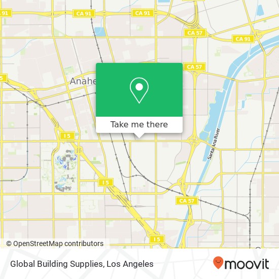 Mapa de Global Building Supplies, 1201 E Ball Rd Anaheim, CA 92805