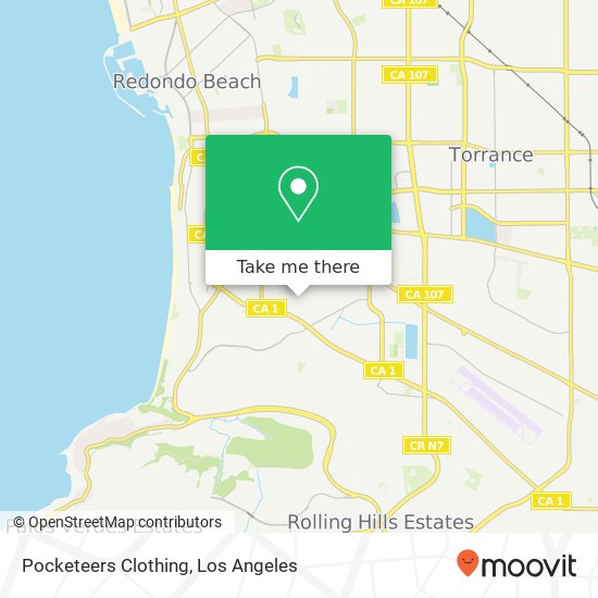 Mapa de Pocketeers Clothing, 5337 Linda Dr Torrance, CA 90505
