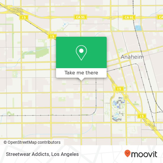 Mapa de Streetwear Addicts, 720 S Euclid St Anaheim, CA 92802