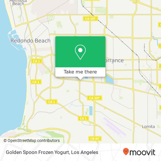 Mapa de Golden Spoon Frozen Yogurt, 4437 Sepulveda Blvd Torrance, CA 90505