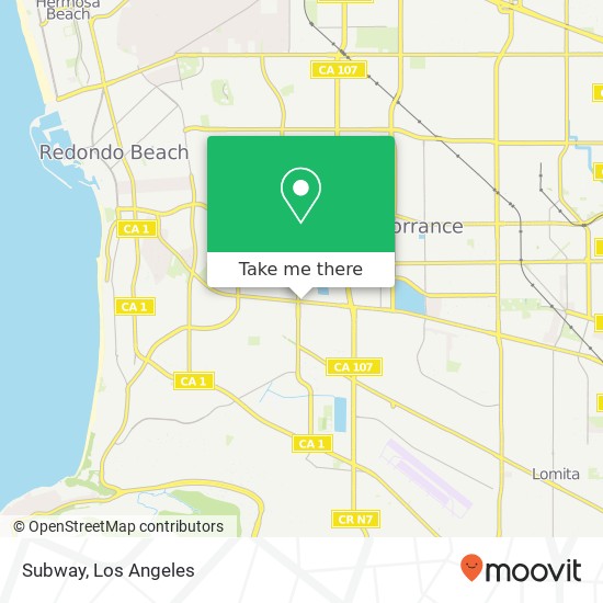 Mapa de Subway, 4437 Sepulveda Blvd Torrance, CA 90505