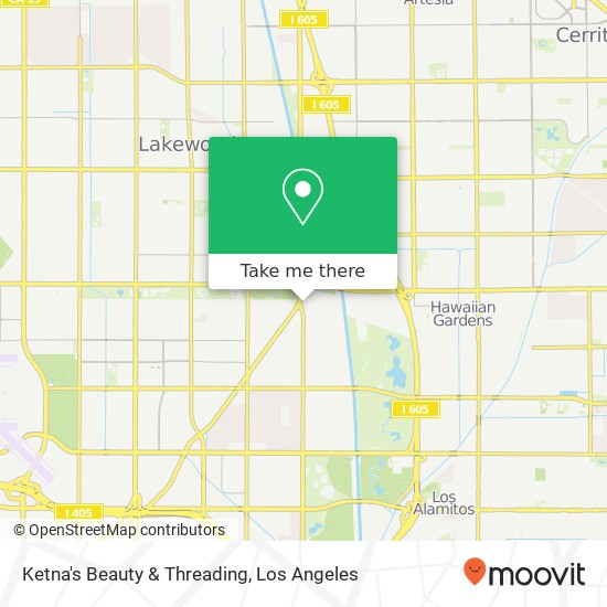 Mapa de Ketna's Beauty & Threading, 3960 N Studebaker Rd Long Beach, CA 90808